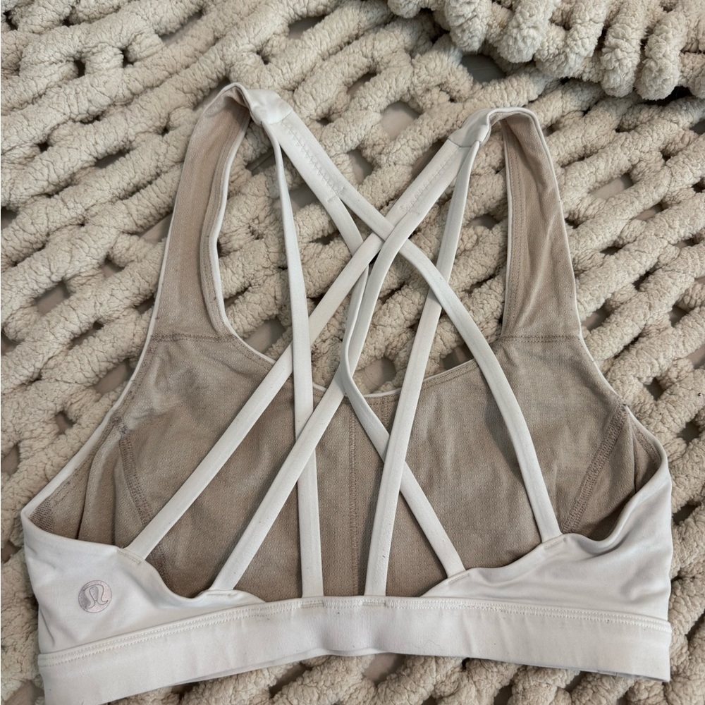 lululemon athletica Women's Strappy Sports Bra -White